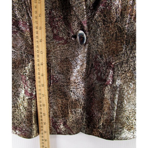 Joseph Ribkoff Jacket 6 Blazer Coat Snake Skin Career Shiny 1 Button - Picture 4 of 10